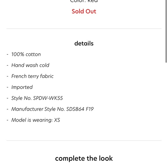 Superdown Meghan Cropped Sweatshirt- Red- Extra Small - Picture 4 of 4